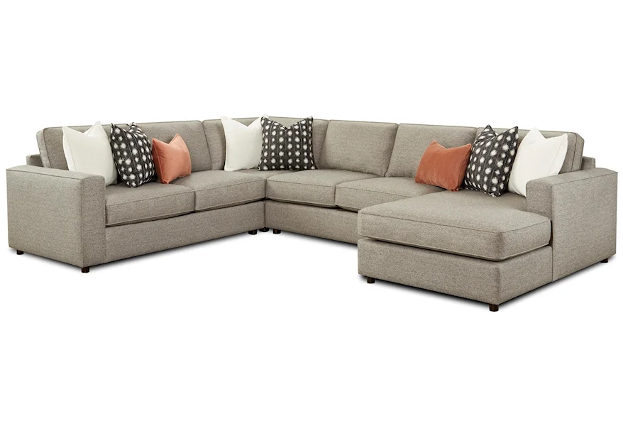 2061 MONROE ASH 4-Piece Sectional with Chaise by Fusion Furniture at Z & R Furniture