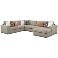 Contemporary 4-Piece Sectional with Chaise