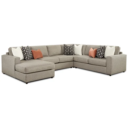 Contemporary 4-Piece Sectional with Left Chaise