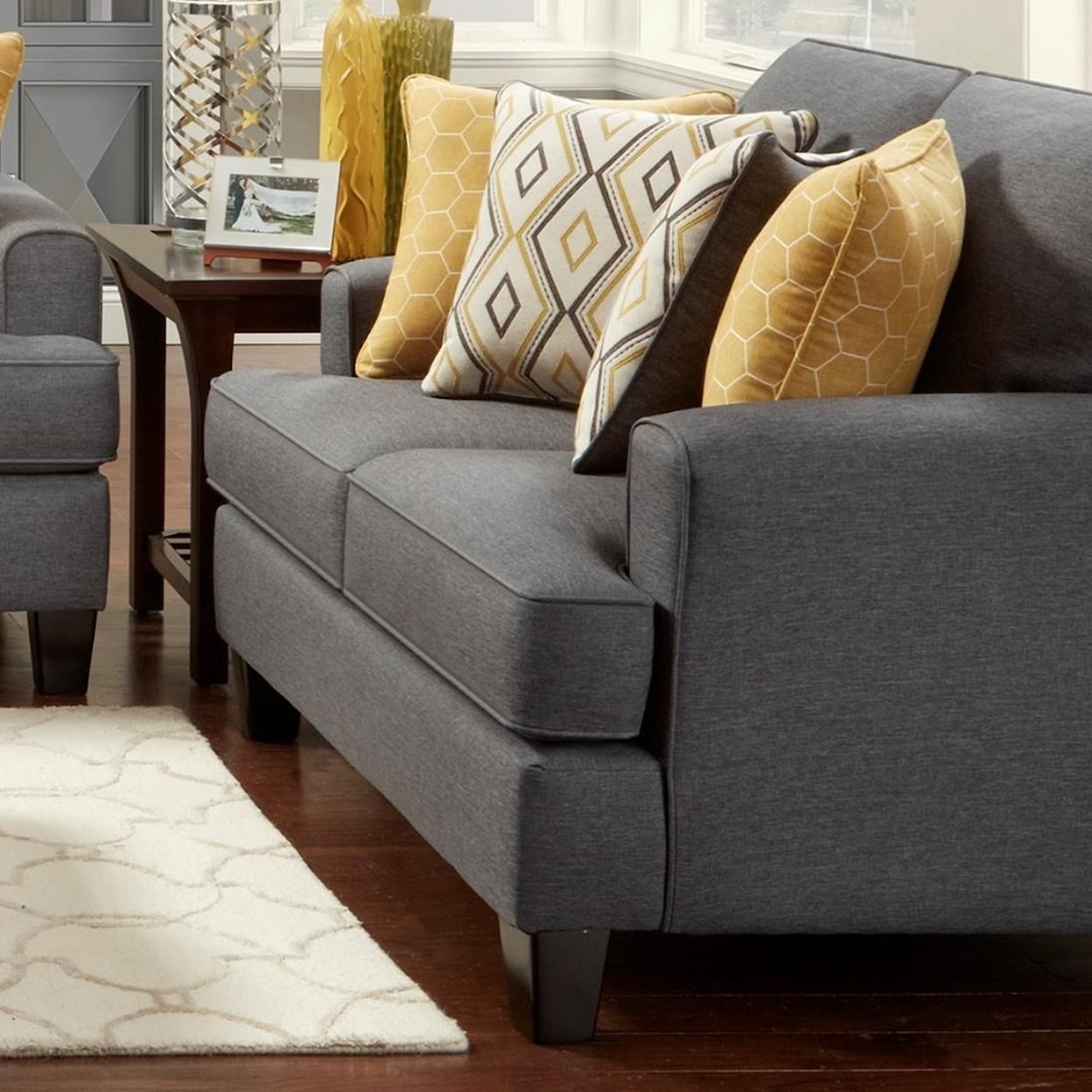 Fusion Furniture 2600 MAXWELL GRAY DIJON GROUP Loveseat