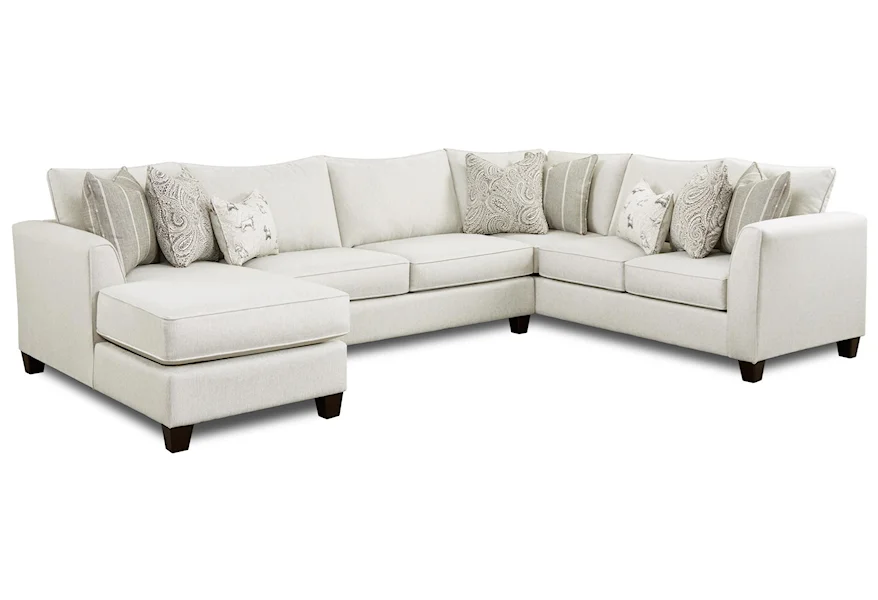28 HOMECOMING STONE (REVOLUTION) 3-Piece Sectional with Chaise by Fusion Furniture at Z & R Furniture