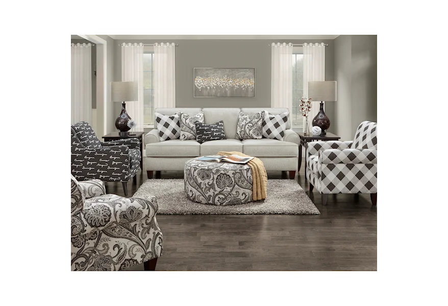 4200-KP SHADOWFAX DOVE (REVOLUTION) Stationary Living Room Group by Fusion Furniture at Esprit Decor Home Furnishings