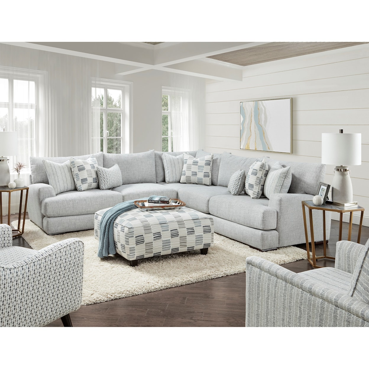 Fusion Furniture 51 ENTICE PAVER 3-Piece Sectional