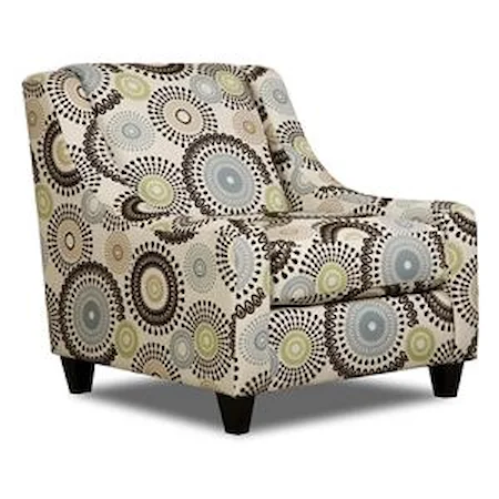 Upholstered Accent Chair with Low Profile Arms