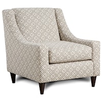 Accent Chair with Sloping Track Arms & Mid-Century Modern Feet