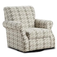 Swivel Chair in Houndstooth Fabric