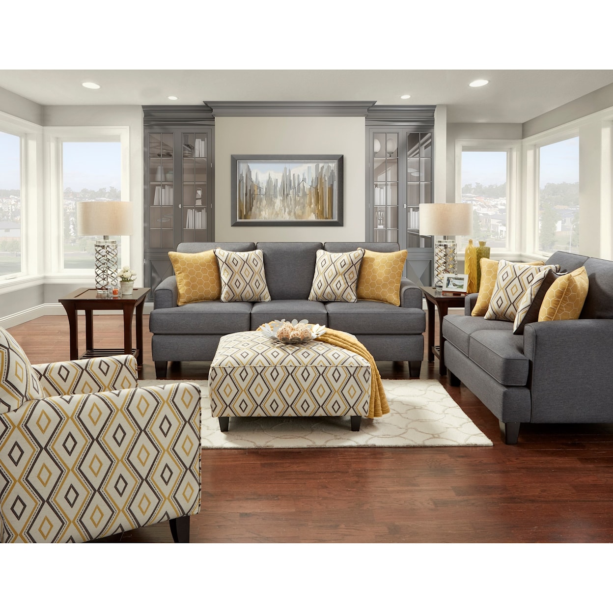 Fusion Furniture 2600 MAXWELL GRAY DIJON GROUP Accent Chair