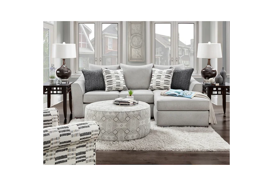9778 POPSTITCH PEBBLE Living Room Group by Fusion Furniture at Rooms and Rest