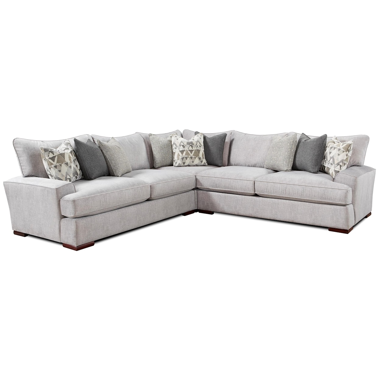 Fusion Furniture 2000 ALTON SILVER L-Shaped Sectional