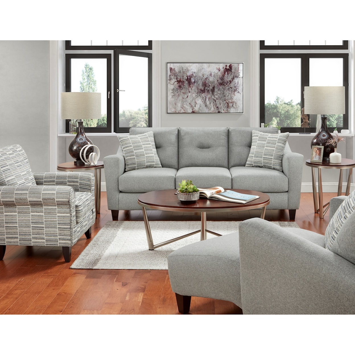 Fusion Furniture 8210 TNT CHARCOAL Living Room Group