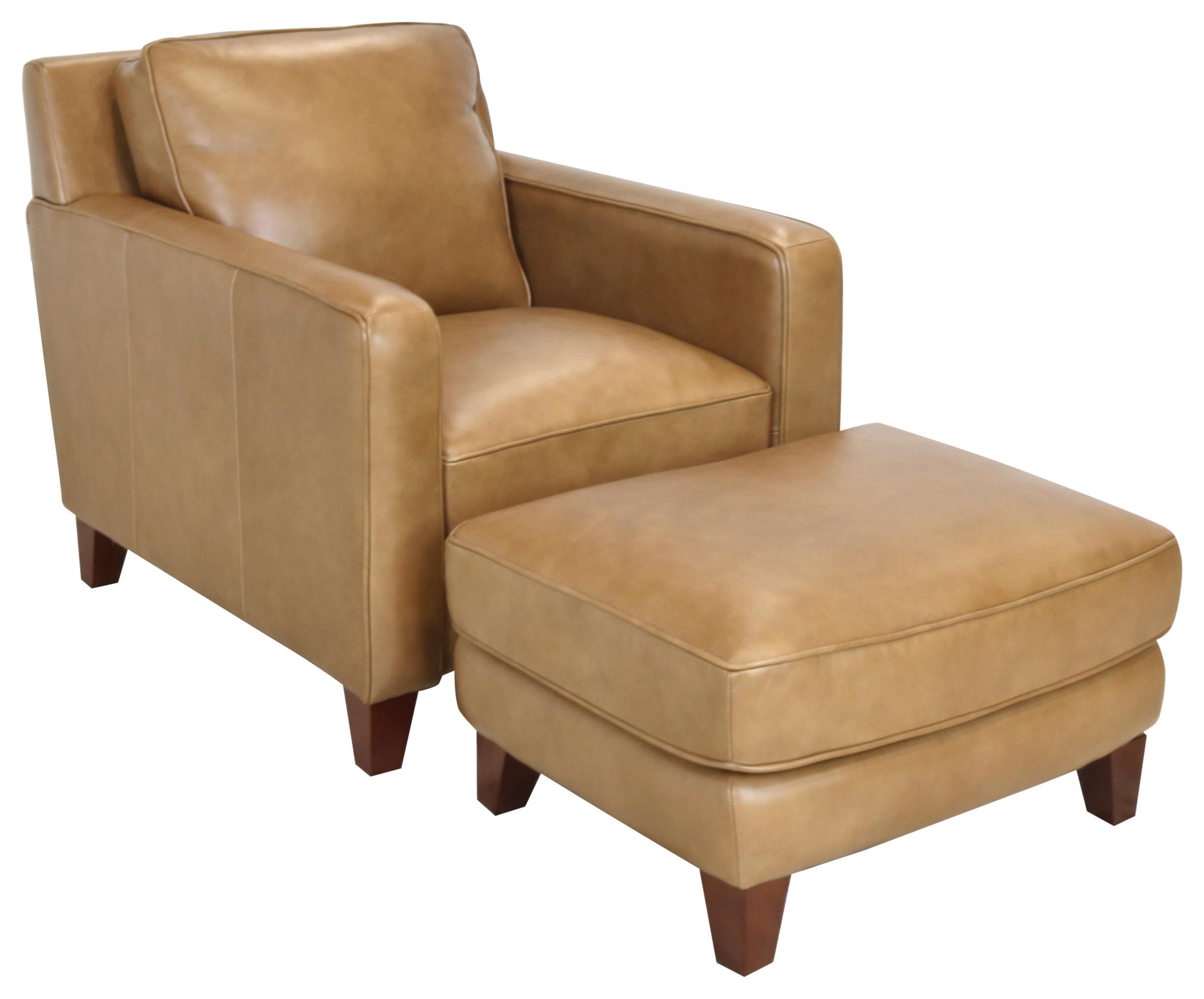 Orange leather hotsell chair and ottoman