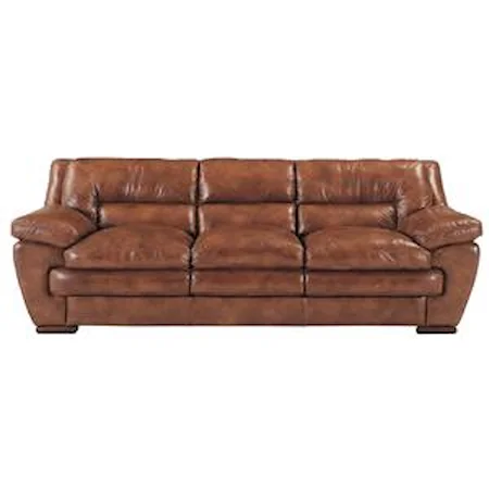 Contemporary Three Seater Sofa with Pillow Arms and Lumbar Support