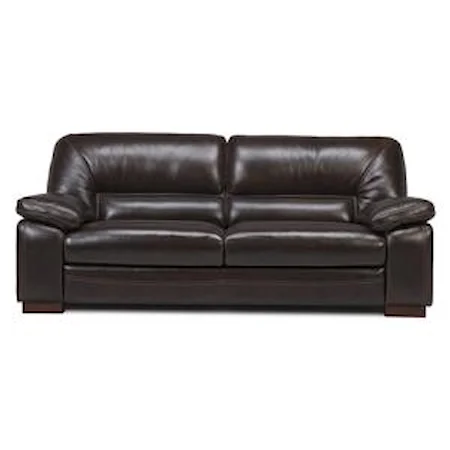 Leather Sofa with Contrast Stitching