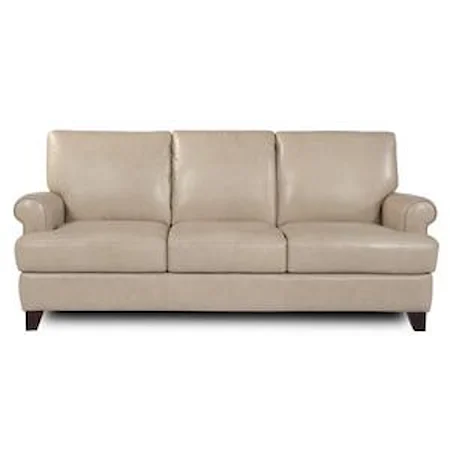 Contemporary Leather Stationary Sofa