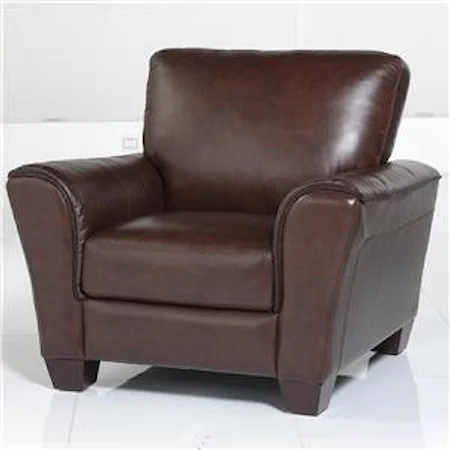 Leather Chair with Flair Tapered Arms