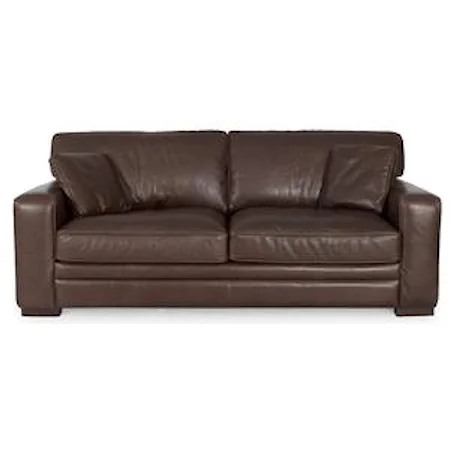 Contemporary Leather Stationary Sofa
