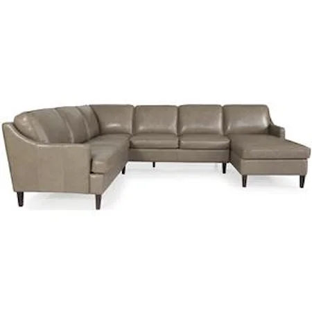 Sectional Sofa Group with Welt Cord Trim and Exposed Wooden Legs