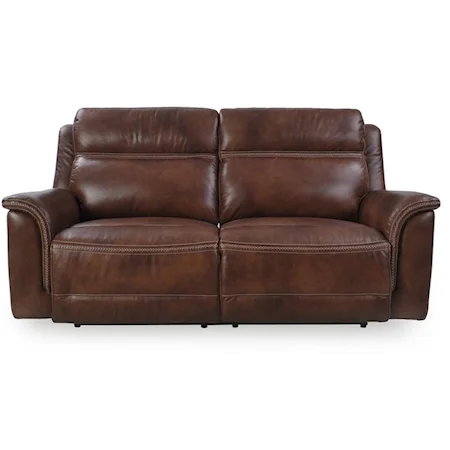 Power Reclining Leather Sofa with Power Headrest