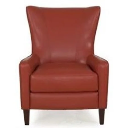 Contemporary Wing Chair with Track Arms