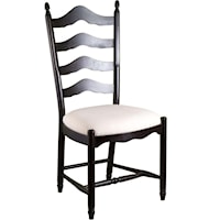 Ladderback Side Chair with Upholstered Seat