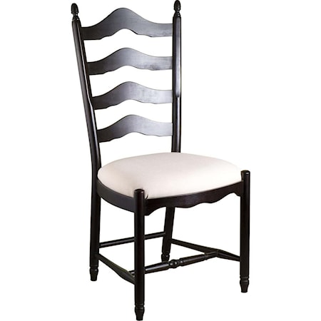 Ladderback Side Chair with Upholstered Seat