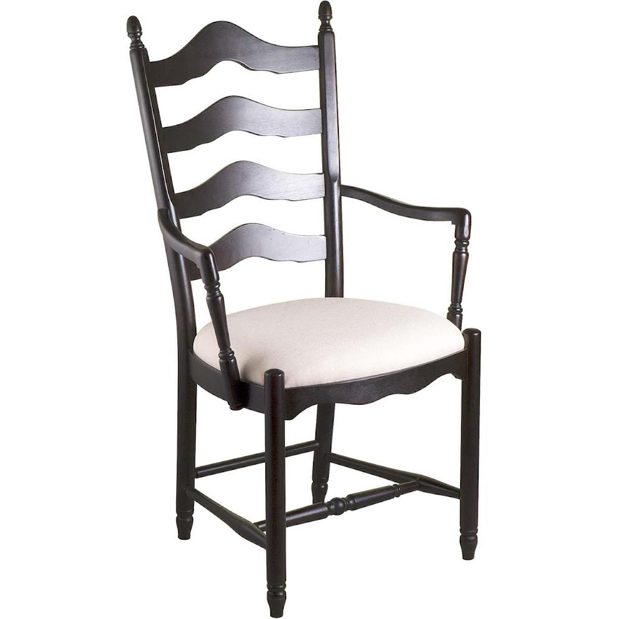 Gat Creek Dining Ladderback Arm Chair with Upholstered Seat