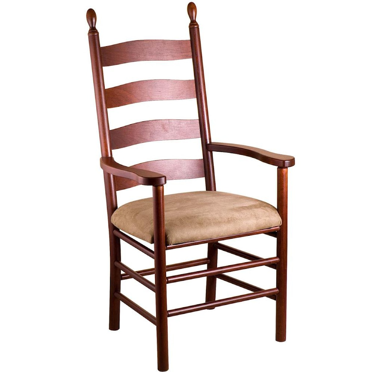 Gat Creek Dining Slat Back Arm Chair with Upholstered Seat