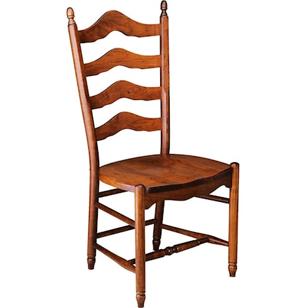 Ladderback Side Chair with Wooden Seat