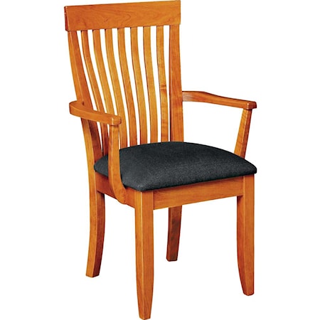 Monterey Arm Chair with Upholstered Seat