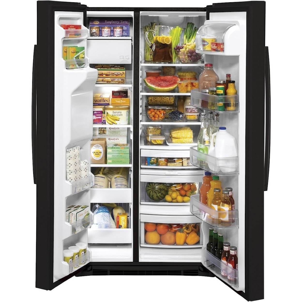 GE Appliances GSS25GGPBB GE® 25.1 Cu. Ft. Side-By-Side Refrigerator ...