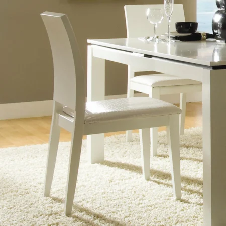 Faux Croc Upholstered Side Chair