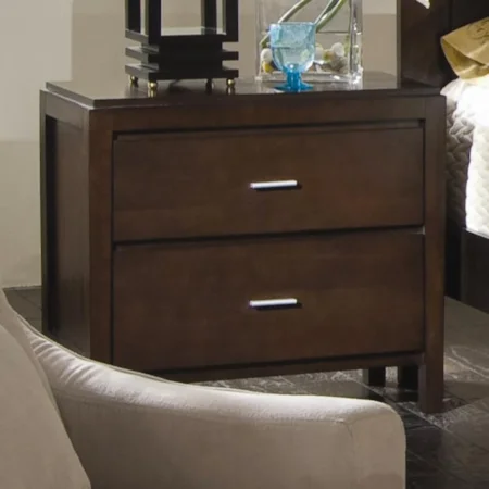 Contemporary 2 Drawer Night Stand