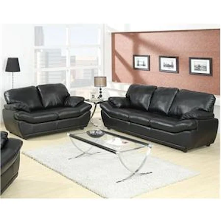 Contemporary 2-Piece Living Room Group with Sofa and Loveseat