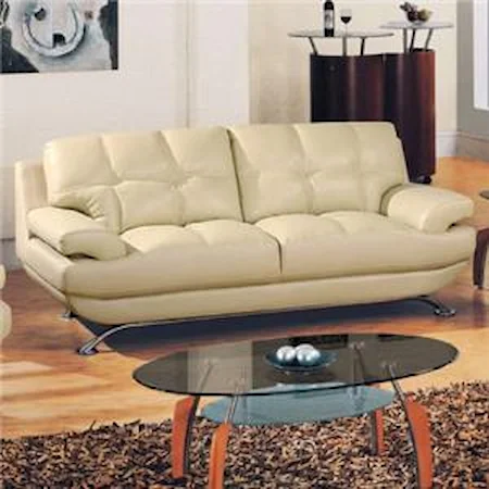 Contemporary Bonded Leather Sofa