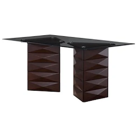 Contemporary Double Pedestal Base Dining Table