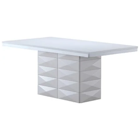 Pedestal Base Dining Table in White Finish