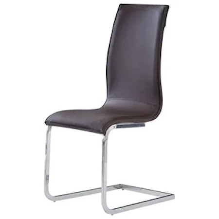 Contemporary Dining Chair With Chrome Base