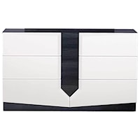 Contemporary 6-Drawer Dresser with Hidden Jewelry Storage