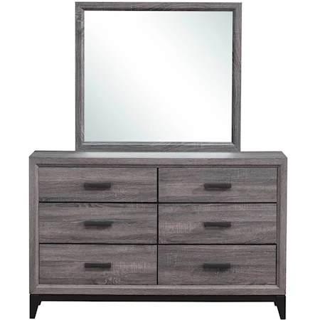 Dresser and Mirror Set