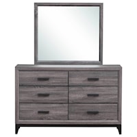 Contemporary Dresser and Mirror Set