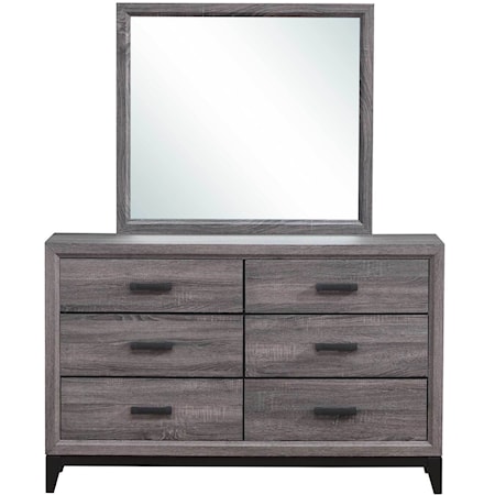 Dresser and Mirror Set