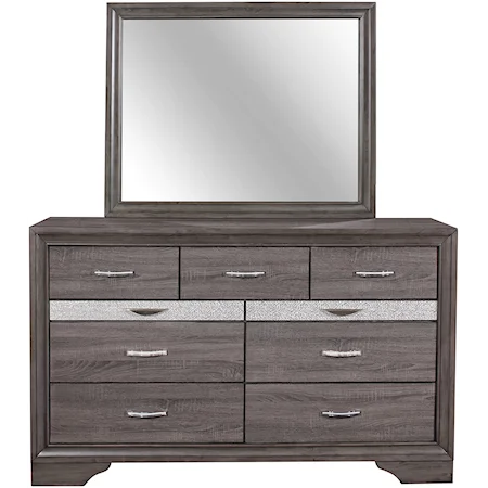 Dresser and Mirror Set