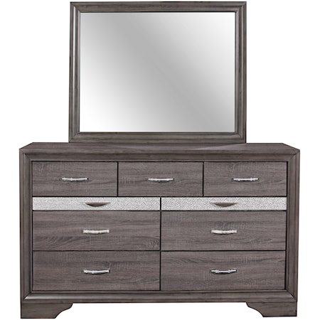 Dresser and Mirror Set