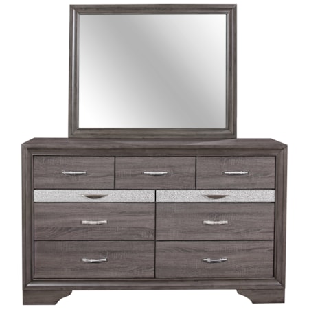 Dresser and Mirror Set
