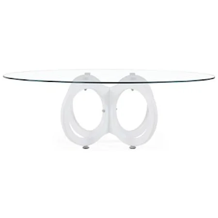 Glass Coffee Table with Unique Circular Base
