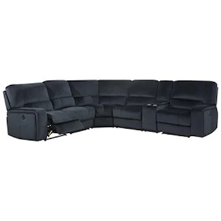 Power Reclining Sectional Sofa with Cupholder Console and USB Ports
