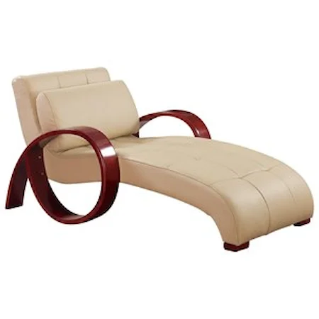 Modern Chaise with Circular Arm Design