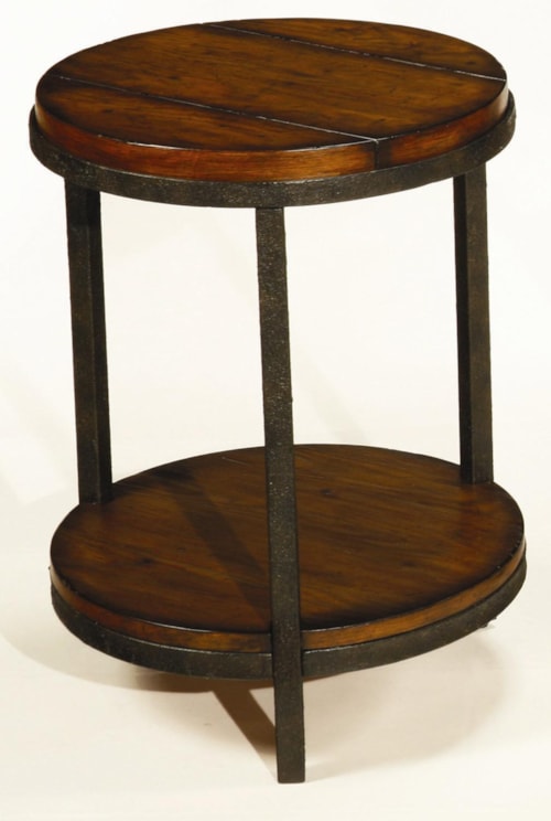 Round End Table with Shelf