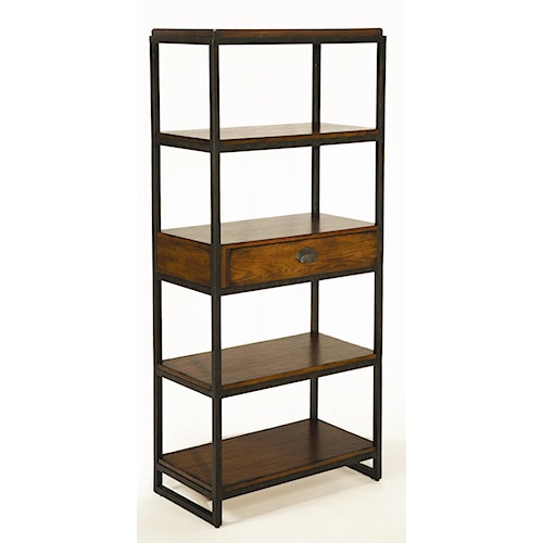 Hammary Baja Etagere with 4 Shelves and Drawer - Wayside Furniture ...