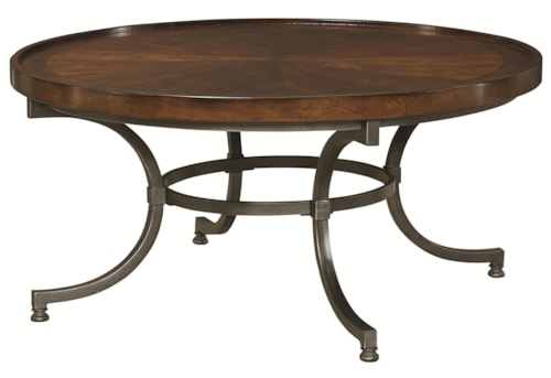 Round Cocktail Table with Metal Legs